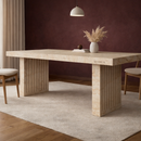 Artodus Travertine Marble Dining Table - Custom Natural Stone Furniture