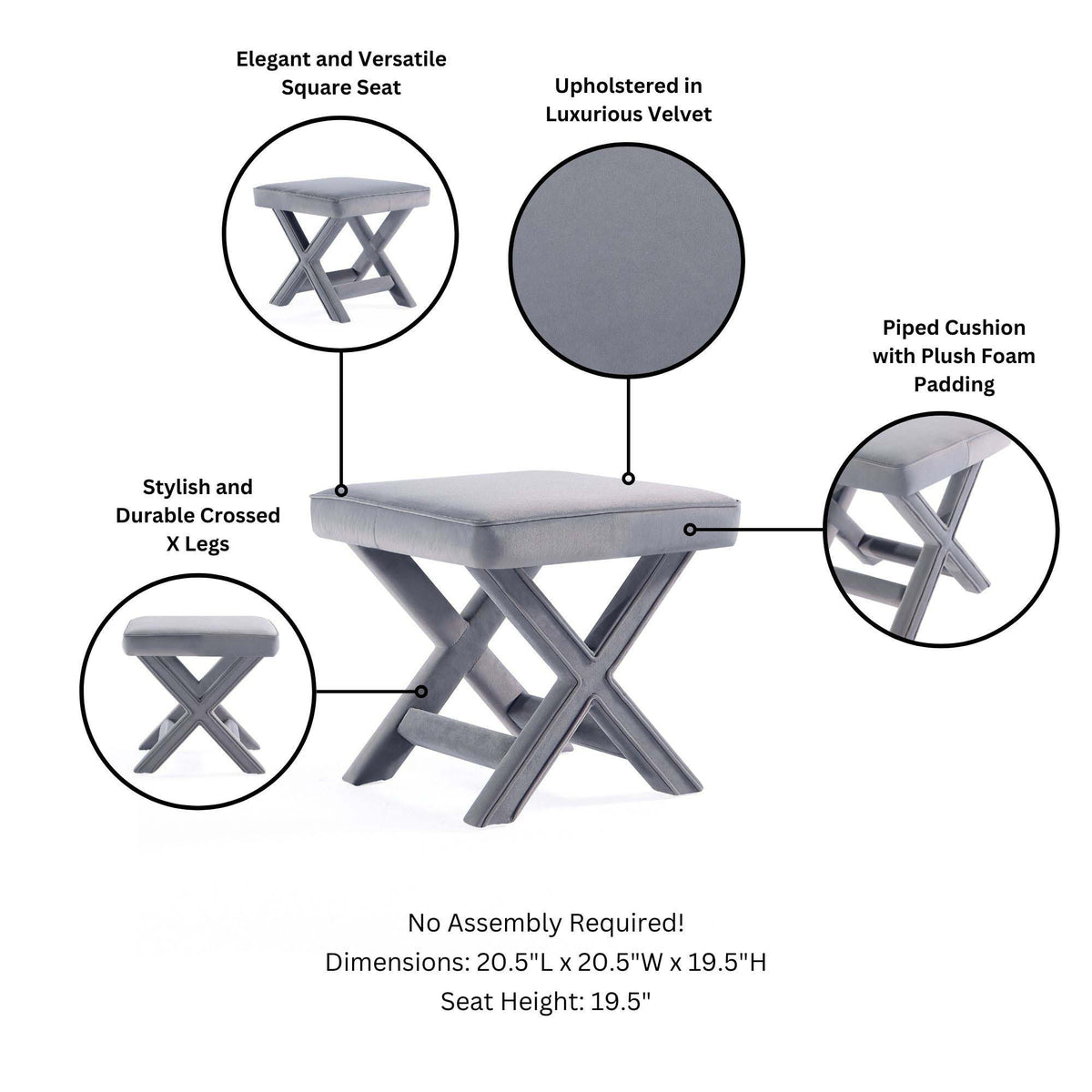 Abigail - Accent Bench With Piped Cushion, photo 16 of 40