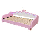 Extending Daybed With LED Lights, Modern Upholstered Princess Daybed With Crown Headboard by HouseOfZazla