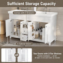 Bathroom Vanity With Double Sinks, 3 Drawers & 4 Doors - White by HouseOfZazla