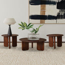 Columbo - 3 Piece Coffee And End Table Set With Round Tops - Brown by HouseOfZazla