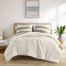 3-Piece King/Cal King Stripe Textured Print Comforter Set