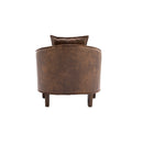 Accent Chair with Ottoman, Mid Century Modern Barrel Chair Upholstered Club Tub Round Arms Chair for Living Room
