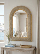 24.2"x36" Woven Texture Decorative Arched Mirror by HouseOfZazla