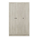 3-Door Shutter Wardrobe with shelves, Gray