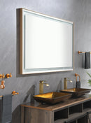 60x36 LED Lighted Bathroom Wall Mounted Mirror with High Lumen+Anti-Fog Separately Control