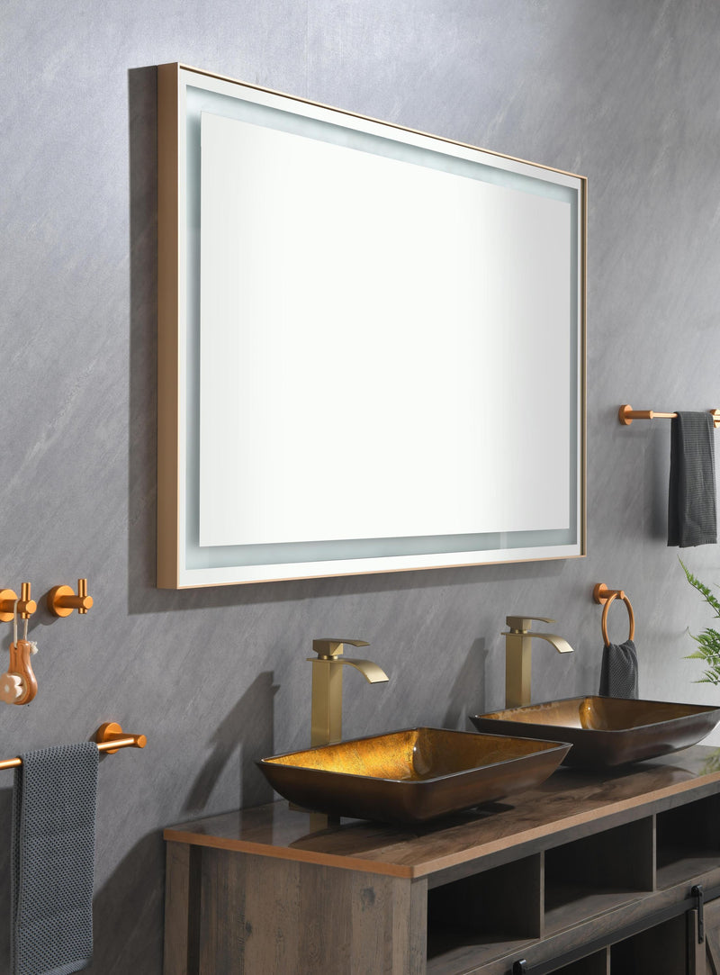 60x36 LED Lighted Bathroom Wall Mounted Mirror with High Lumen+Anti-Fog Separately Control