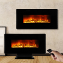 36 Inch Curved Front Electric Fireplace, Freestanding or Wall Mounted Electric Fireplace with Adjustable Flame Color & Remote Control