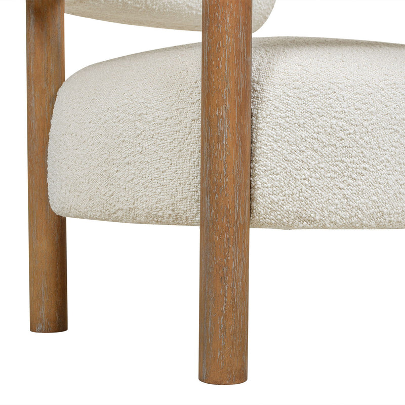 Fuji - Barrel Accent Arm Chair - Ivory White, photo 2 of 7