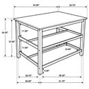 Cowichan - Kitchen Island Counter Table With Pot Rack - White by HouseOfZazla