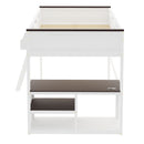 Queen Size Loft Bed With Desk, Open Shelf, Storage Box And USB Charging Station - White by Unique Piece Furniture