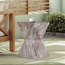 Round Outdoor Geometric End Table - Marble by HouseOfZazla