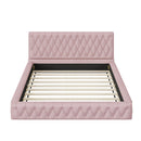 2-Pieces Bedroom Sets Queen Size Upholstered Bed with Rectangular Upholstered Ottoman for Bedroom,Pink