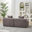 Curved Sectional Sofa With 2 Pillows For Living Room - Gray by HouseOfZazla