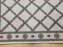 4x5 Panel Design Rug, 4' x 5' Power-Loomed Vintage Rug, Beige & Pine Green Carpet