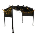 Outdoor Patio Pergola Gazebo - Steel Frame Sun Shelter With Retractable Canopy by Unique Piece Furniture
