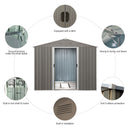 8X10Ft Outdoor Metal Storage Shed - Gray by HouseOfZazla