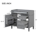Bathroom Vanity With 2 Drawers And Tip-Out Drawer, Storage Cabinet by HouseOfZazla