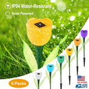 6 Pcs Solar Garden Tulip Flower Light Outdoor Solar Pathway light IP54 Water-resistant Landscape Lights for Lawn Patio Yard Garden Walkway Decoration by LJGDeals