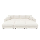 Deep Seat Convertible Sofa With Soft Pillows And Ottomans by HouseOfZazla