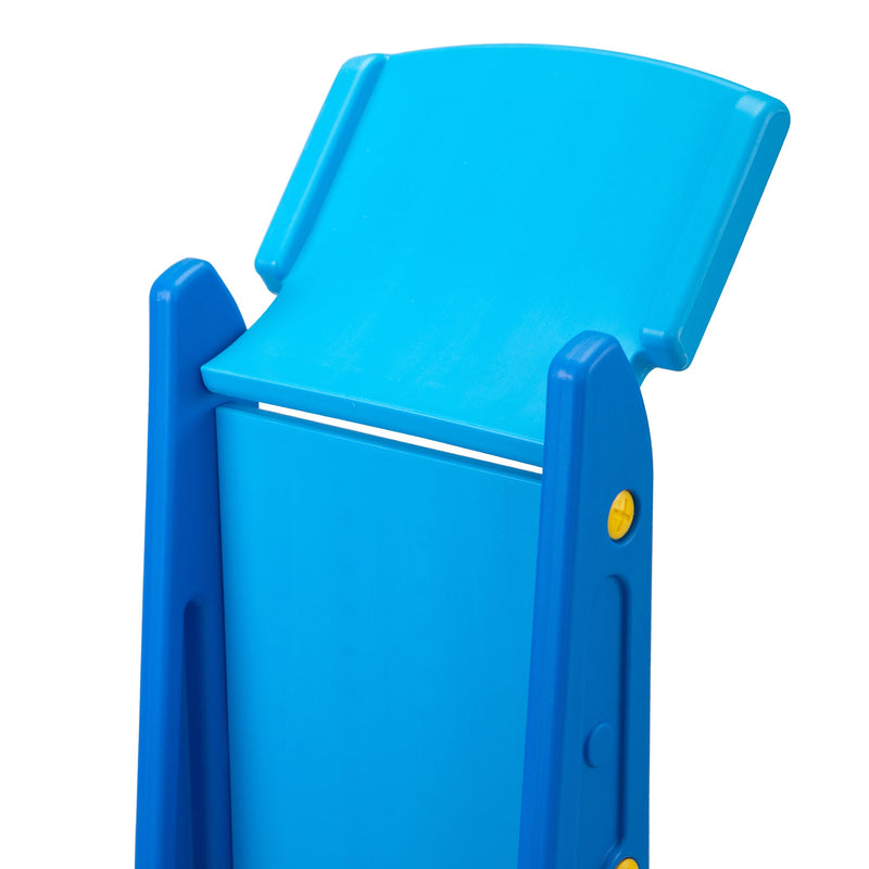 3 in 1 Kids Climber and Slide, Toddler Play Set with Basketball Hoop and Ball, Indoor Outdoor Freestanding Slide for Preschool Boys Girls, Blue Dolphin