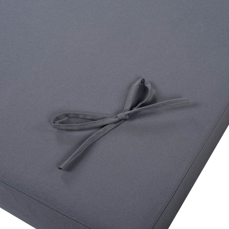 LOUNGE CHAISE SET,SPACE AVAILABLE ON ONE SIDE, ACACIA WOOD WITH WATER-RESISTANT LOUNGE CUSHIONS (Dark Grey/ & 2 INCH THICK) - MATCHING CREAM/LEAF COCONUT VERSION AVAILABLE