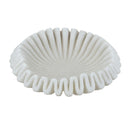 D9.5x2.5' Wavy Sand and Resin Bowl with Textured White Finish by HouseOfZazla
