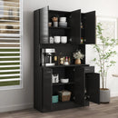 70.87" Tall Wardrobe & Kitchen Cabinet with 6 Doors, Drawer, and Open Shelf by HouseOfZazla