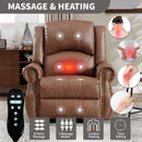 Heat Massage Manual Recliner Chair with Rocker and Swivel