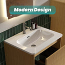 Glossy White Ceramic Integrated Sink by HouseOfZazla