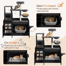 50.6" Cat Tree with Litter Box Enclosure and Sisal Scratching Post by HouseOfZazla