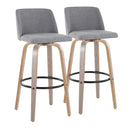 Toriano - Contemporary Fixed Height Barstool With Swivel With Round Footrest Comfort And Style (Set of 2) by HouseOfZazla