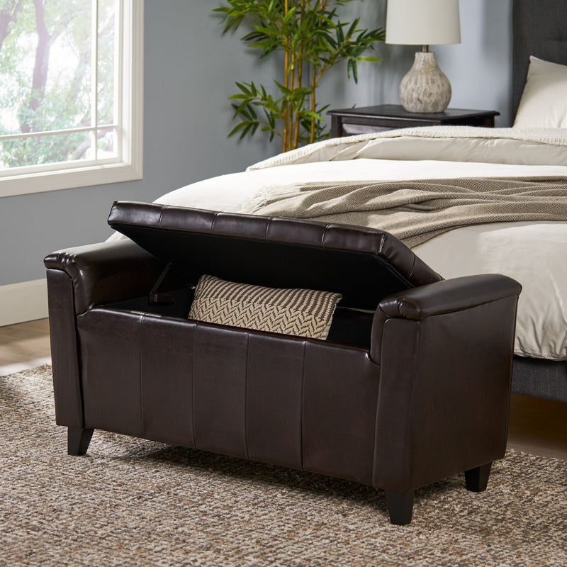 ALDEN ARMED STORAGE BENCH