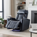 270° Power Swivel Recliner Home Theater Chair With Hidden Arm Storage, LED Light, Cup Holder, And Tray Table by HouseOfZazla