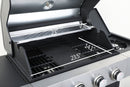 4 Burner Propane Gas Bbq Grill With Side Burner, 46790Btu Output With Enameed Cast Iron Cooking Grids For Outdoor Barbecue, Stainless Steel - Black / Silver by HouseOfZazla