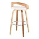 Grotto - Contemporary Fixed Height Barstool With Swivel With Round Footrest (Set of 2) by HouseOfZazla