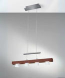 Adesso Burlington 24" W LED 4 Light Island/Dining Modern Pendant, Walnut Brushed Steel Metal Finish
