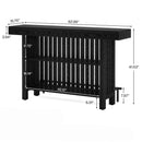 2 Tier Mini Bar Table For Kitchen - Black by HouseOfZazla