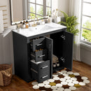 Bathroom Vanity With Sink Combo, Storage Cabinet, Freestanding Set With 3 Drawers & Soft Closing Doors by HouseOfZazla