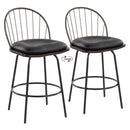 Riley - Claire Farmhouse Fixed Height Counter Stool With Swivel With Round Footrest (Set of 2) by Unique Piece Furniture