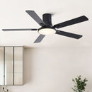 Flush Mount Ceiling Fans With LED Light And Remote Control, 5 Blades by HouseOfZazla