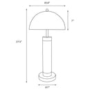 Leoch - Dome Shade Pillar Table Lamp Set With Dome - Black by HouseOfZazla