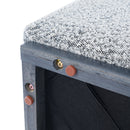 Square Upholstered Ottoman with Black-and-White Fabric by HouseOfZazla