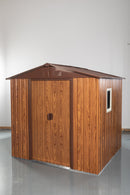 6ft x 6ft Outdoor Metal Storage Shed with Metal Floor Base, With window