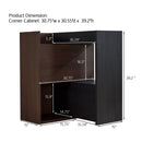 Modern Extendable & Rotating Cabinet With Drawer And Flip Doors For Versatile Storage - Black / Dark Walnut by Unique Piece Furniture