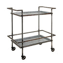 Percy Galvanized Metal Bar Cart - Gray by Unique Piece Furniture