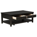 Sutter - 2 Drawer Rectangular Coffee Table - Dark Brown by HouseOfZazla