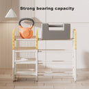 Kids Bookshelf And Toy Storage, 4 Tier Toy Organizers With 8 Removable Storage Bins, Kids Toy Storage Organizer For Study Room - Gray / White / Yellow by HouseOfZazla