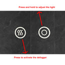 32 x 32 Inch Round Frameless LED Illuminated Bathroom Mirror, Touch Button Defogger, Metal, Silver