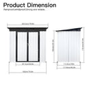 Outdoor storage sheds 6FTx4FT Pent roof White+Black